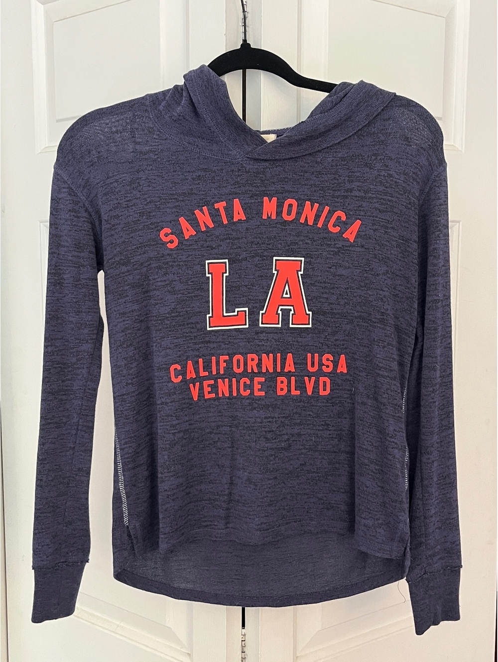 H&M Girls Navy Blue Lightweight Hoodie Sweatshirt Size 12-14 Years
